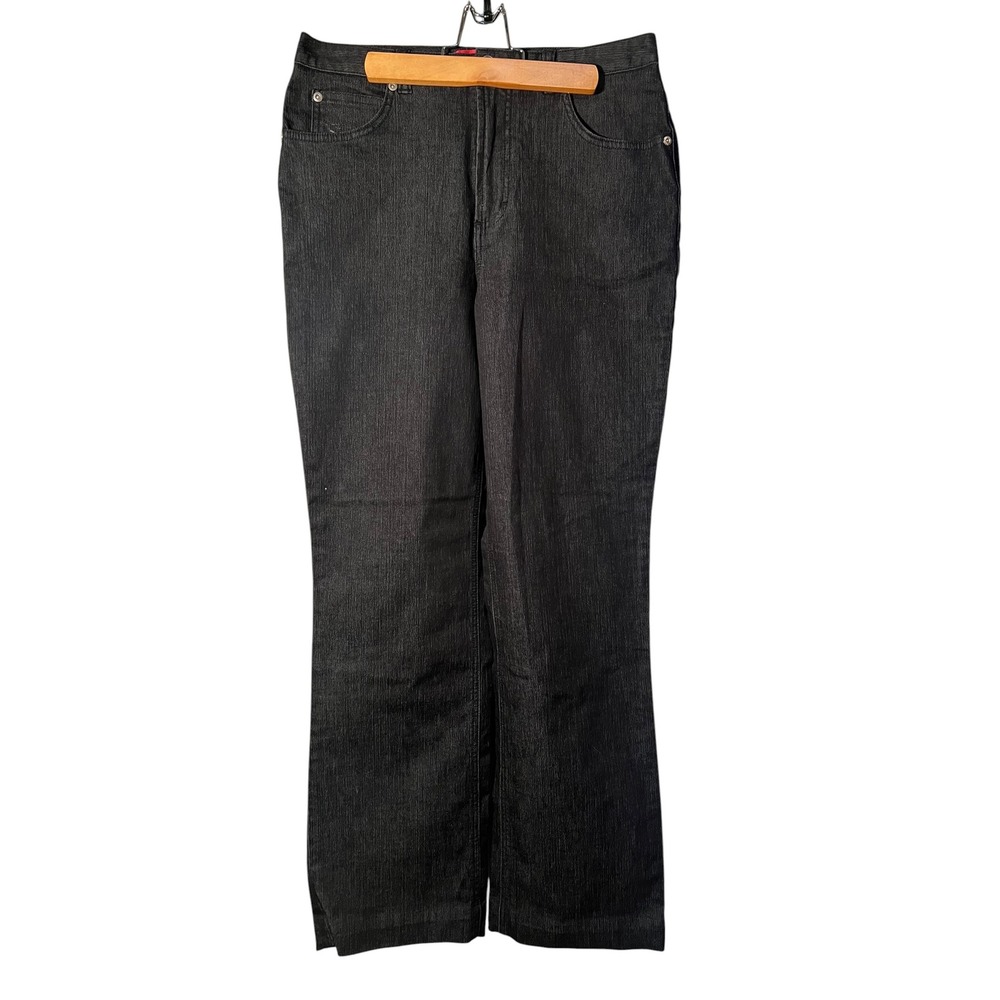 Gloria Vanderbilt Womens Size 10 Wide Leg Trouser Jean Dark Wash Black High Rise
